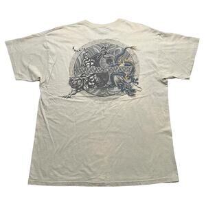 Vintage Guardians of Paradise Tiger Dragon Graphic T-Shirt Beige Men’s XL Y2K